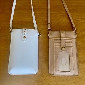 White and Tan Crossbody Phone Bags